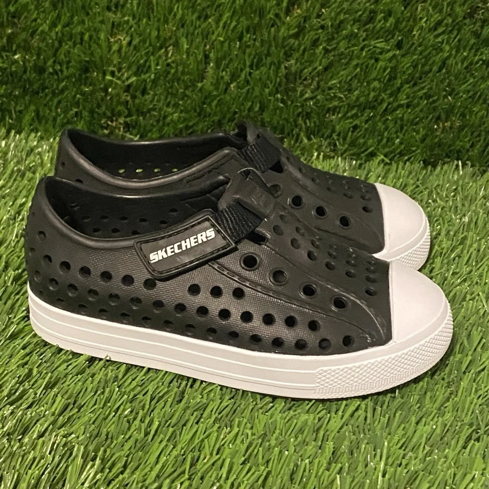 Skechers‎ Foamies Guzman Steps Aqua Surge Black White Toddler Size 7